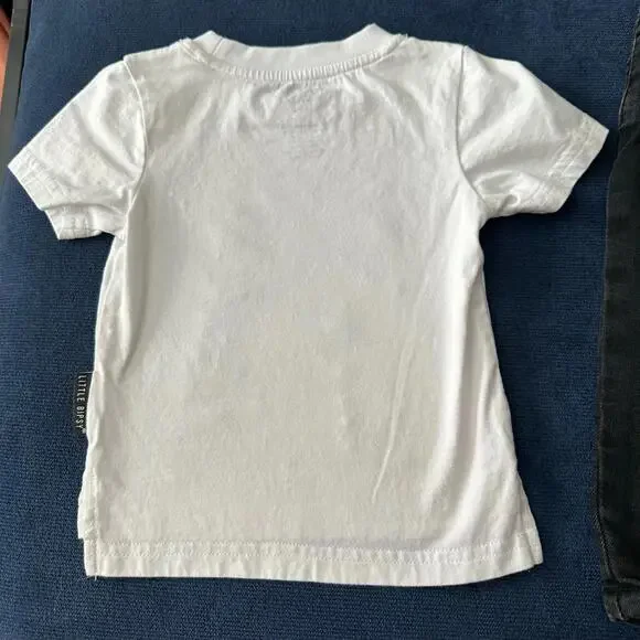 Little Bipsy Outfit Bundle Baby Boy 6-12m/12-18m Summer Graphic Tee Black Jeans - Picture 5 of 9